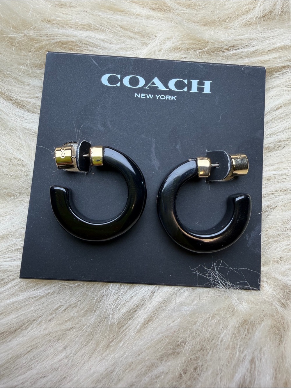 Coach Resin C Hoop Earrings - Picture 2 of 7